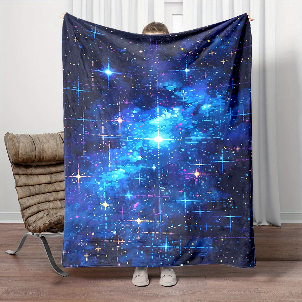 

Dreamy for Galaxy, Starry Night Sky Flannel Throw Blanket - Soft, Reversible & Machine Washable for Bed, Sofa, Camping Cozy
