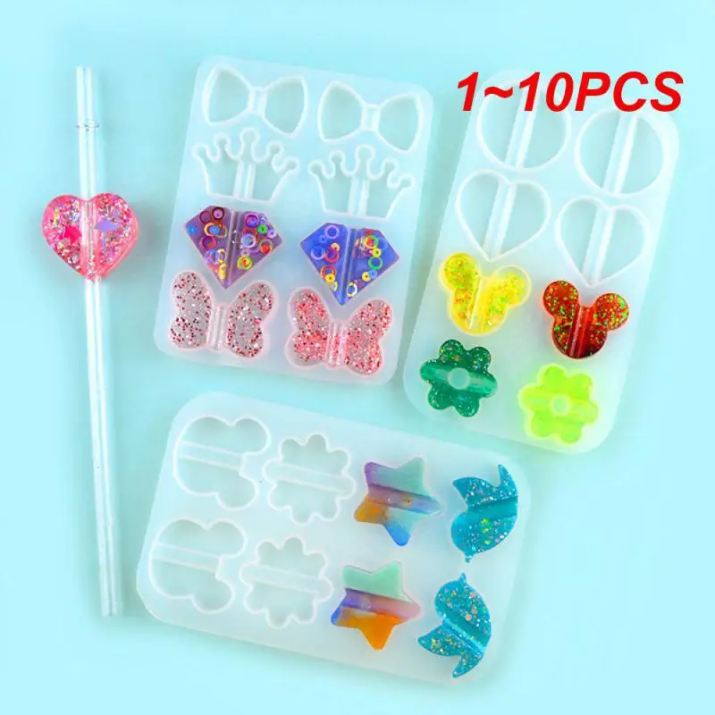 1~10PCS Drop Glue Mold Decorative Fashionable Versatile Creative Functional Fashionable Cup Straw Accessories