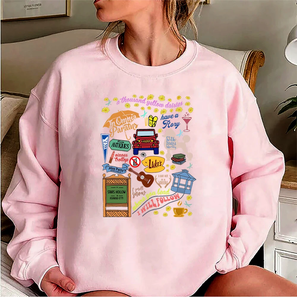 Vintage Gilmore Girls Sweatshirt Stars Hollow Hoodie Dragonfly Inn Luke\'s Diner Sweater Rory Lorelai Gilmore Crewneck Sweatshirt