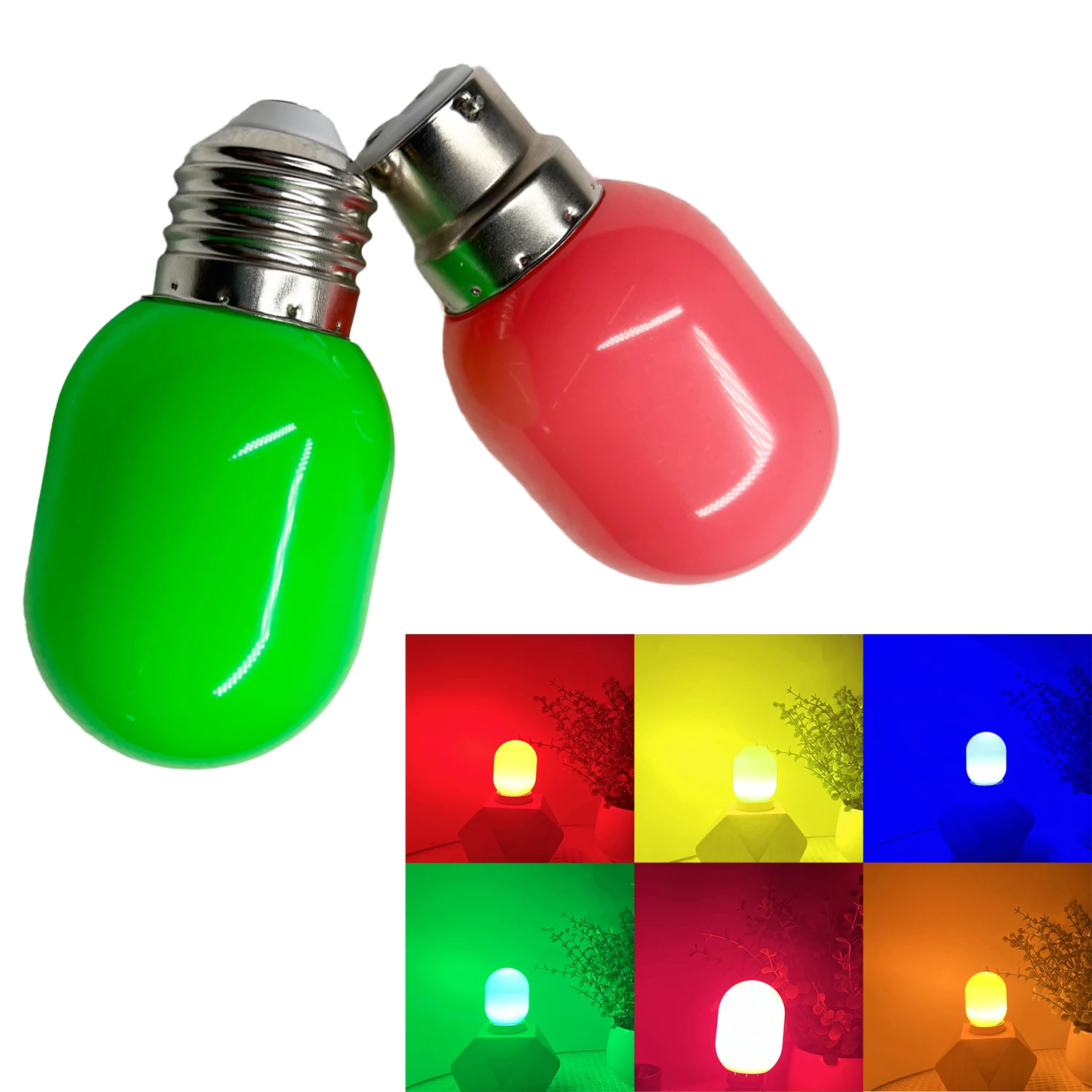 

85*44MM Mini 2W E27 B22 Globe Light Bulb 8 Colors LED Atmosphere Lamp Red Yellow Blue Green Pink Orange White for Home 110V 220V