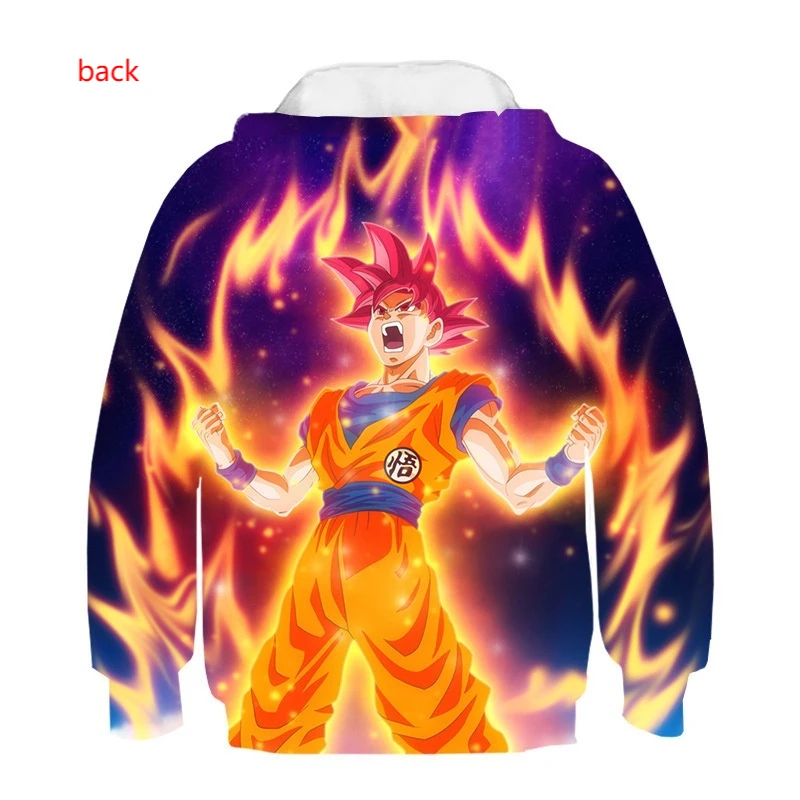 Suéter con capucha de Dragon Ball para niños, ropa con estampado 3d de dibujos animados de Son Goku, moda informal, suéter suelto de manga larga, regalo para niños