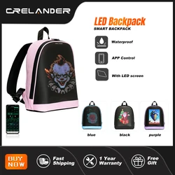 CRELANDER T7 Mini LED Backpack Bluetooth APP Control DIY Display Waterproof Colorful School Bags Students Bag Smart Backpack