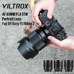 Viltrox自動フォーカスポートレートフルフレームレンズ、85mm、f1.8、Nikon z、Fuji x、Sony、Fujifilm xfマウントカメラxt4、z6、z7に適合