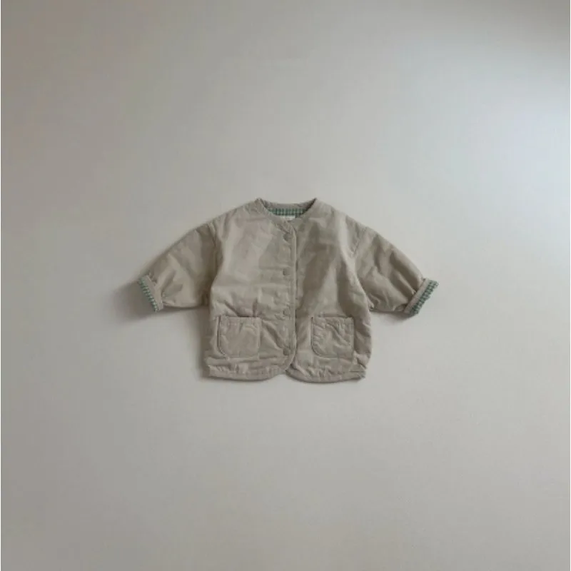 Autumn New Baby Reversible Coat Cotton Infant Girl Long Sleeve Plaid Cardigan Toddler Boys Casual Jacket Children Clothes