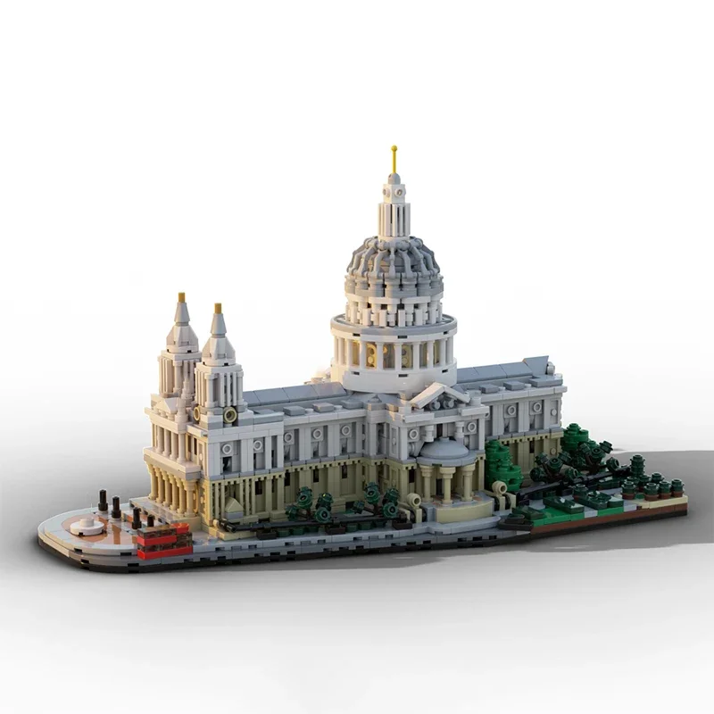 City Street View รุ่น MOC อาคารอิฐ Saint Paul's Cathedral Modular เทคโนโลยีของขวัญวันหยุดประกอบของเล่นเด็กชุด