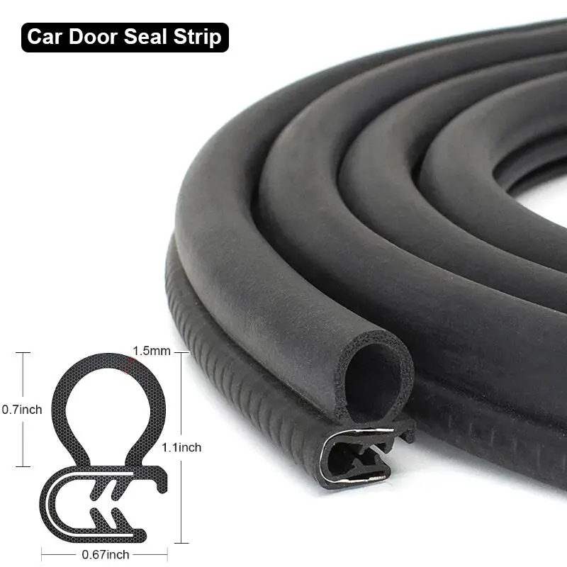 Car Door Rubber Seal Strip Rubber Edge Trim Weather Striping Trim Seal Automotive Weather Stripping Edge Guard for Cars Trucks