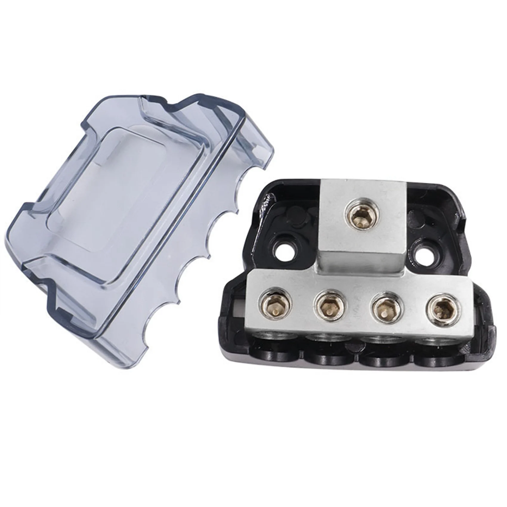 2X 4 Way Power Distribution Block 1 X 0/2/4 Gauge In /4 X 4/8 Gauge Out Ground Distributor Block For Car Audio Amplifier