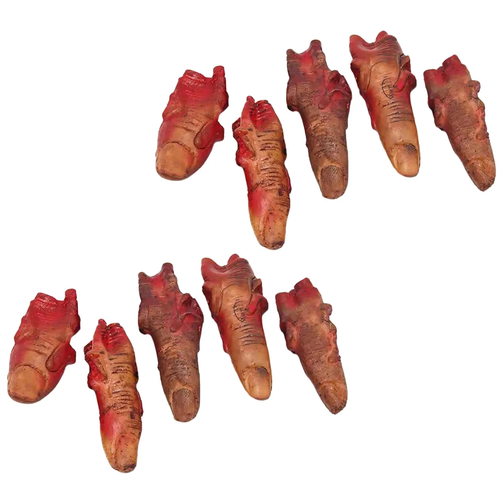 

10pcs Broken Zombie Finger Toys Bloody Fingers for Halloween Decor Scary Props Horror Party Accessories