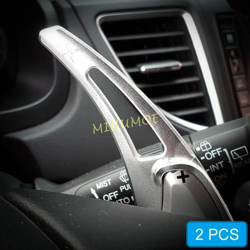 

For Honda Civic 9th 2012-2015 Aluminum Steering Wheel Paddle Shifter Extension Gear Shift Trims Silver