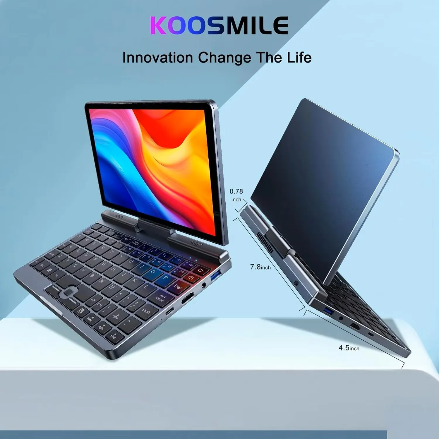 Mini Portable Laptop 8-inch Touch Screen Windows OS N95 12GB+1TB Storage IPS Display Small Notebook PC Micro Computer