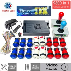 9800 em 1 caixa pandora saga dx especial plus kit diy 8 vias joystick estilo americano botão de pressão console de jogos arcade armário bartop