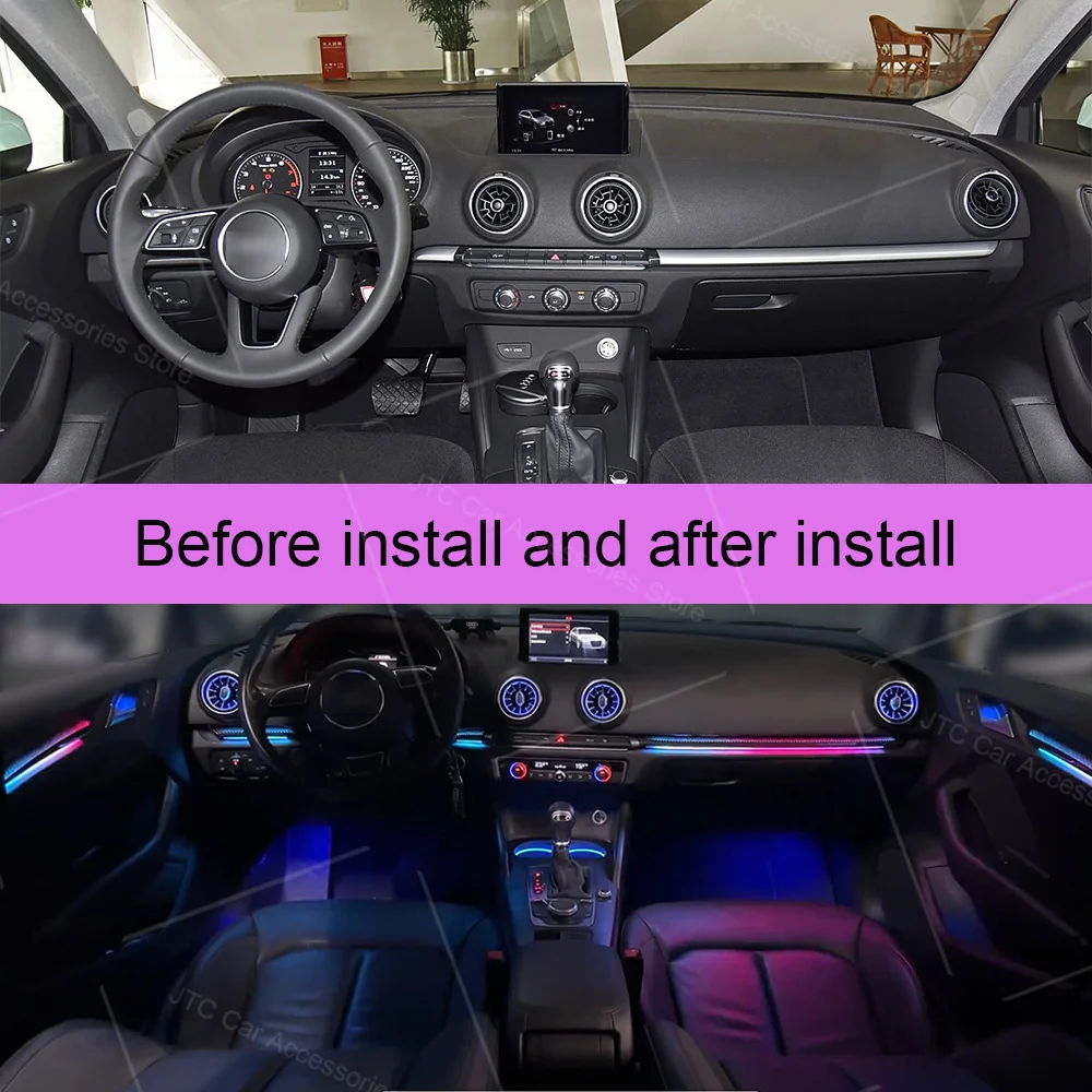 Ambient Light For Audi A3 8V S3 Rs3 2013-2020Car Indoor Decoration Atmosphere Lamp MMI Bluetooth APP Control Refit Part
