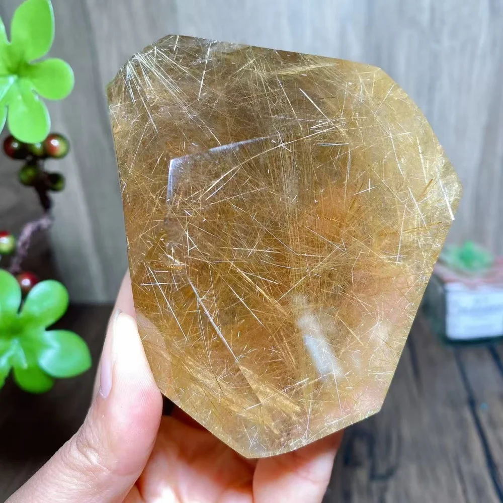 High Quality Natural Golden Quartz Rutilated Free Form Crystal Rock Decoration Rough Polished Healing Reiki Collection Gifts