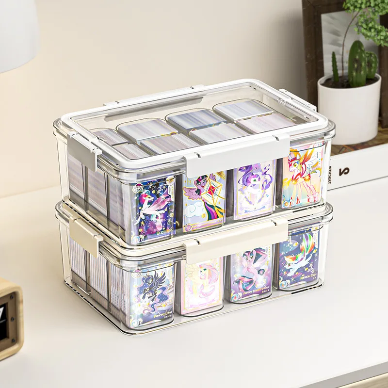 

Ba Chi Storage Box Large Capacity Household Grid Desktop Transparent Card Storage Acrylic Display Box Storage Box