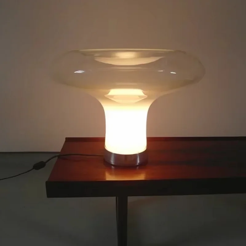 CX234IZ French LED Cream Style Modern Simple Jellyfish Glass Mushroom Bedside Table Lamp Home Decoration Reading Bedside Lamps