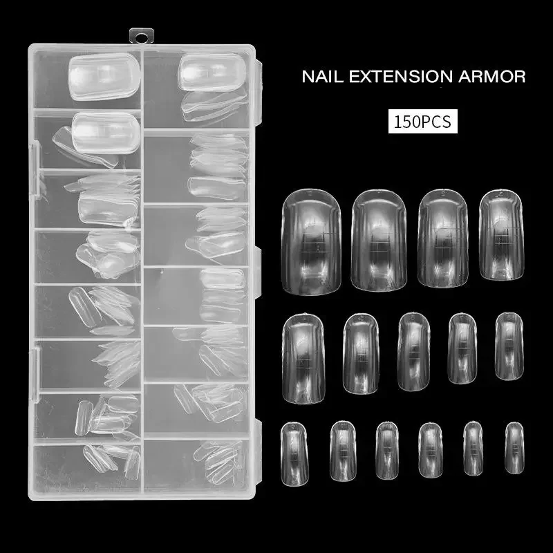 150 قطعة/صندوق تو أشكال أظافر مزدوجة ل بولي تمديد هلام أظافر أشكال مزدوجة قابلة لإعادة الاستخدام غطاء كامل قوالب أكريليك أشكال علوية 15 أحجام #4