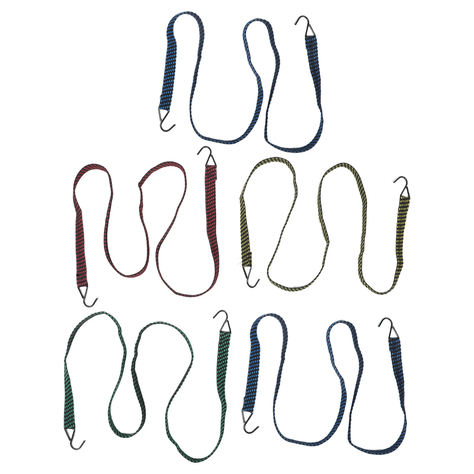 

5Pcs Elastic Cargo Tie Down Straps Hooks High Stretch Durable Heavy Duty Bungee Ropes Motorcycle Camping Tent Luggage