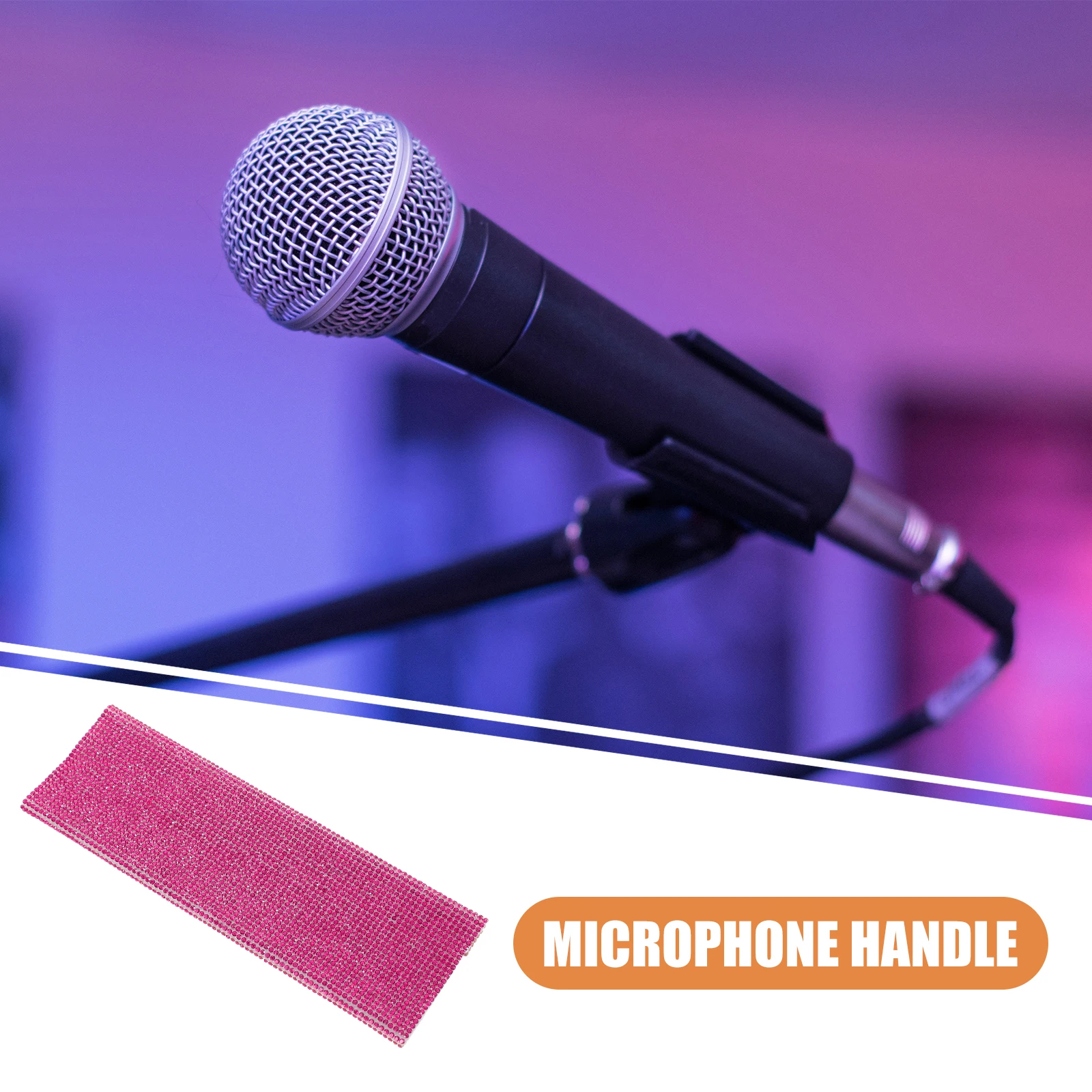 

Microphone Case Rhinestone Cover Decorative Sleeve Holder Protective Shield Covers
