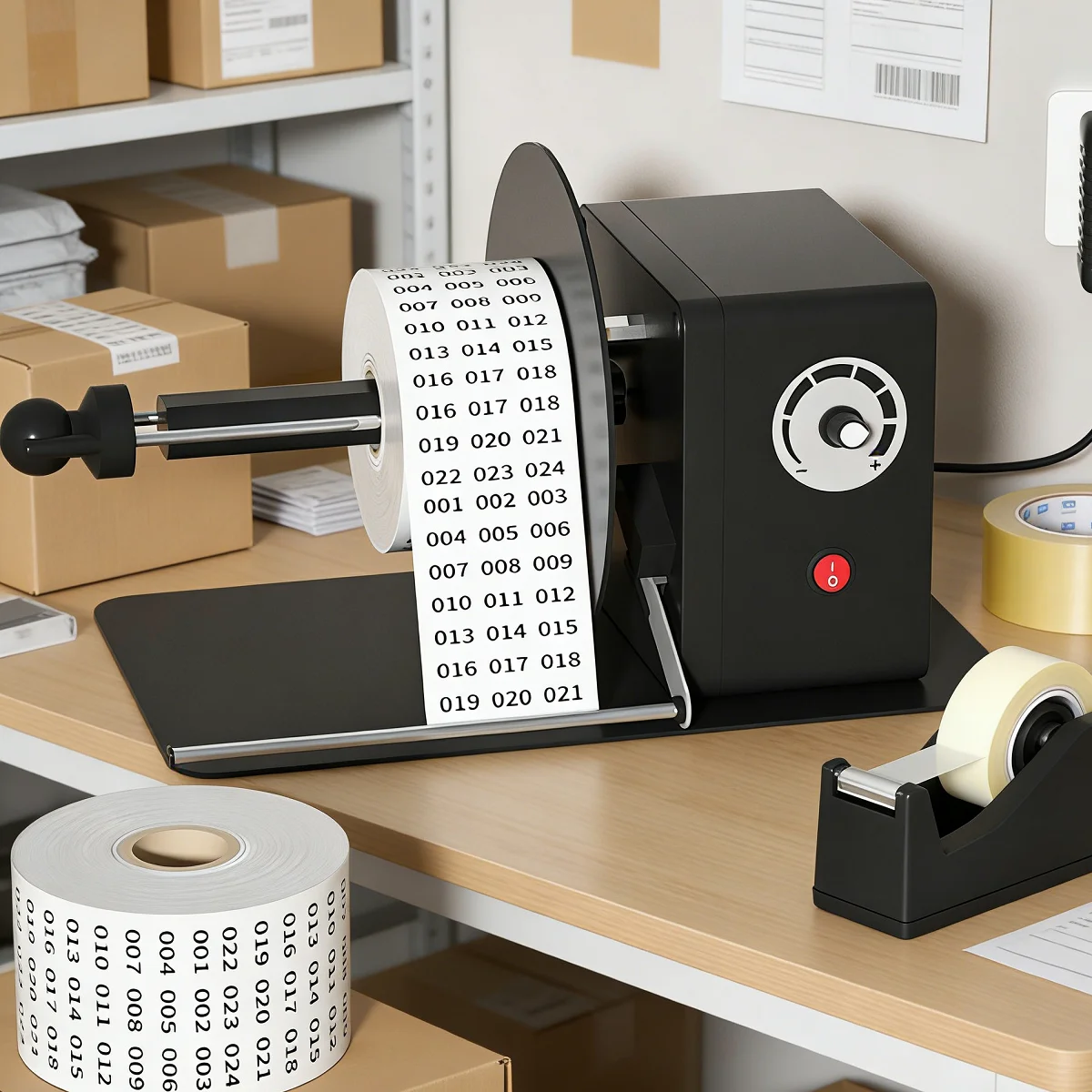 Automatic Label Rewinder Stepless Speed Adjustable Label Dispenser Industrial Grade Label Printer Accessory for Barcode,Sticker