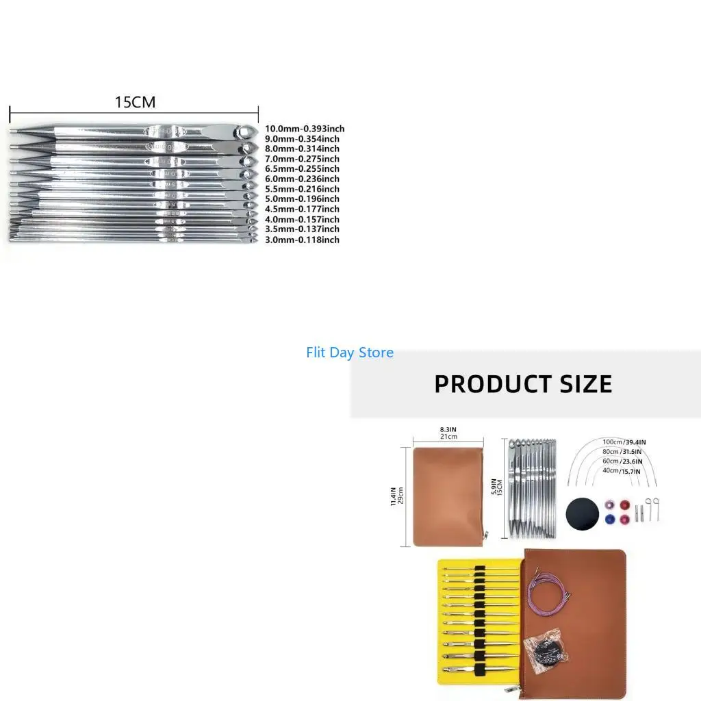 

F92C 3.0mm-10mm Tunisian Crochet Hook Set for Beginner Adult Weaving