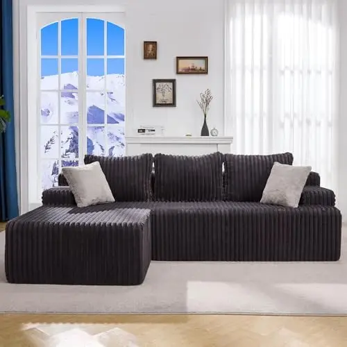 Modular Sectional Sofa Couches L-Shape Couch 3 Seat Modular Sofa Memory Foam Sectional Couches for Living Room, Cloud