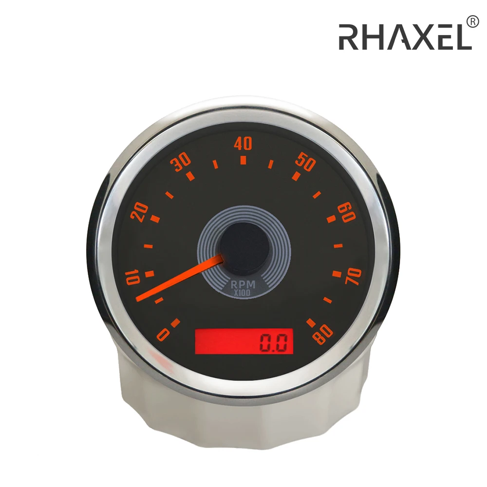 RHAXEL 85mm Tachometer Tacho Meter 8000RPM 10000RPM with Hour Meter for Car Motorcycle Sailboat 12V 24Volt Universal