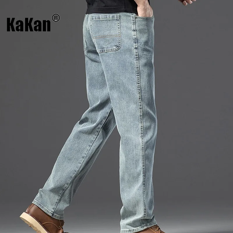 Kakan - New Men's High Street Versatile Casual Jeans, Y2k Clothing Straight Leg Loose Long Jeans Summer Denim Pants