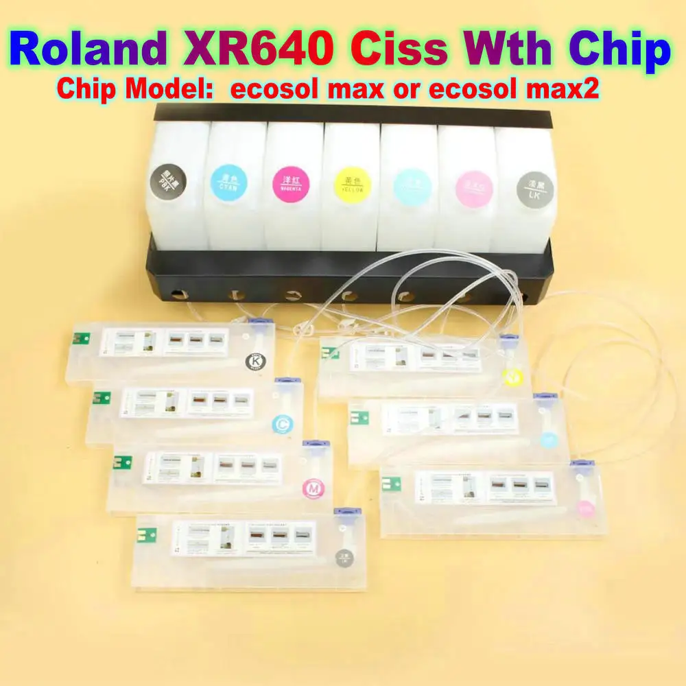 

Continuous CISS System for Roland XR640 Wth Auto Reset Chip Ink Supply Kit for Roland XR 640 Bulk Ink System With Permanent Chip