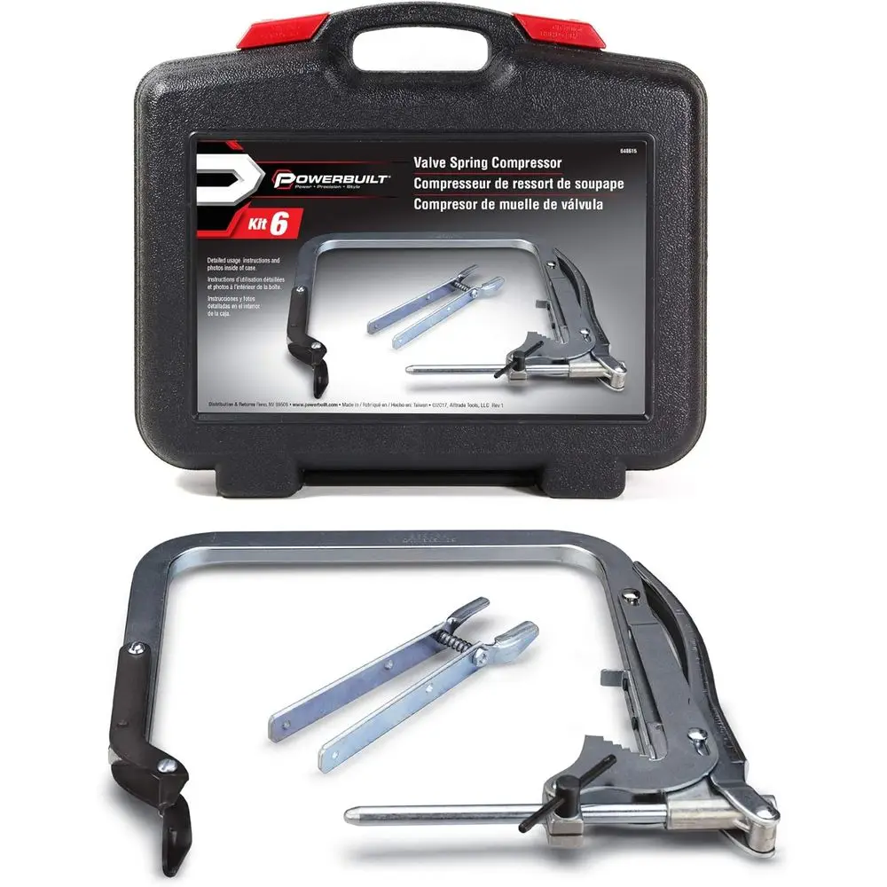 

Powerbuilt Valve Spring Compressor Kit, Remove Coil Springs, Cylinder Heads, T-Handle, Car and Vehicle Service Repair Tool Set -