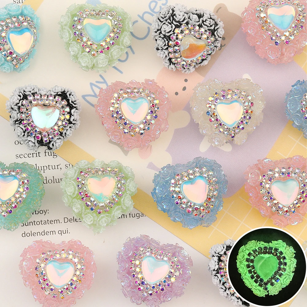 

Cordial Design 20Pcs 23*27MM Acrylic Bead/Heart Shape/Hand Made/Rhinestone Effect/DIY Beads Making/Jewelry Findings & Components