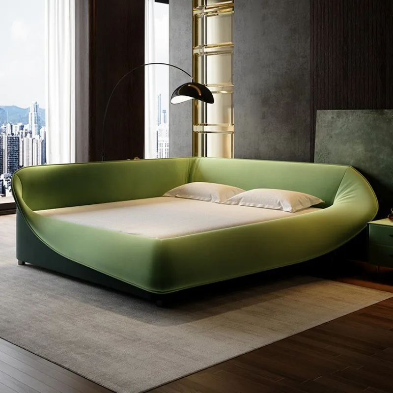 Italian minimalist fabric bed 1.8 meters wedding bed modern minimalist master bedroom parent-child bed