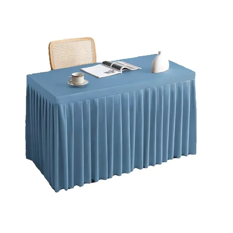 

Customized High-End Velvet Rectangular Conference Table Skirting Cover, Exhibition Office Activity Table Skirting,