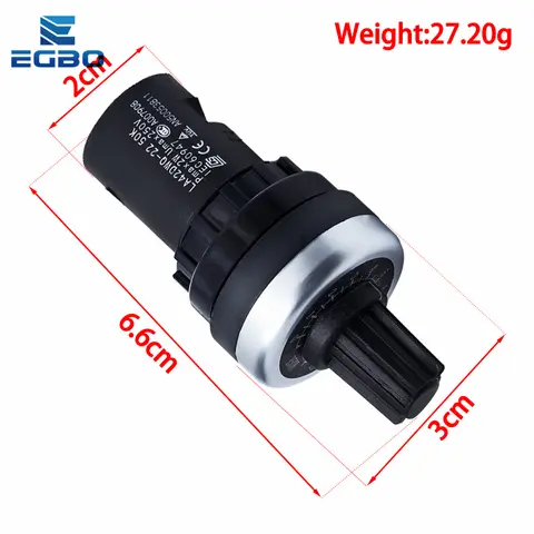 LA42DWQ-22 1K 2K 5K 10K 22 mm diameter Potentiometer Roterande potentiometer Omvandlare Regulator Inverter Motståndsbrytare 10 best sales 10k potentiometer - №5