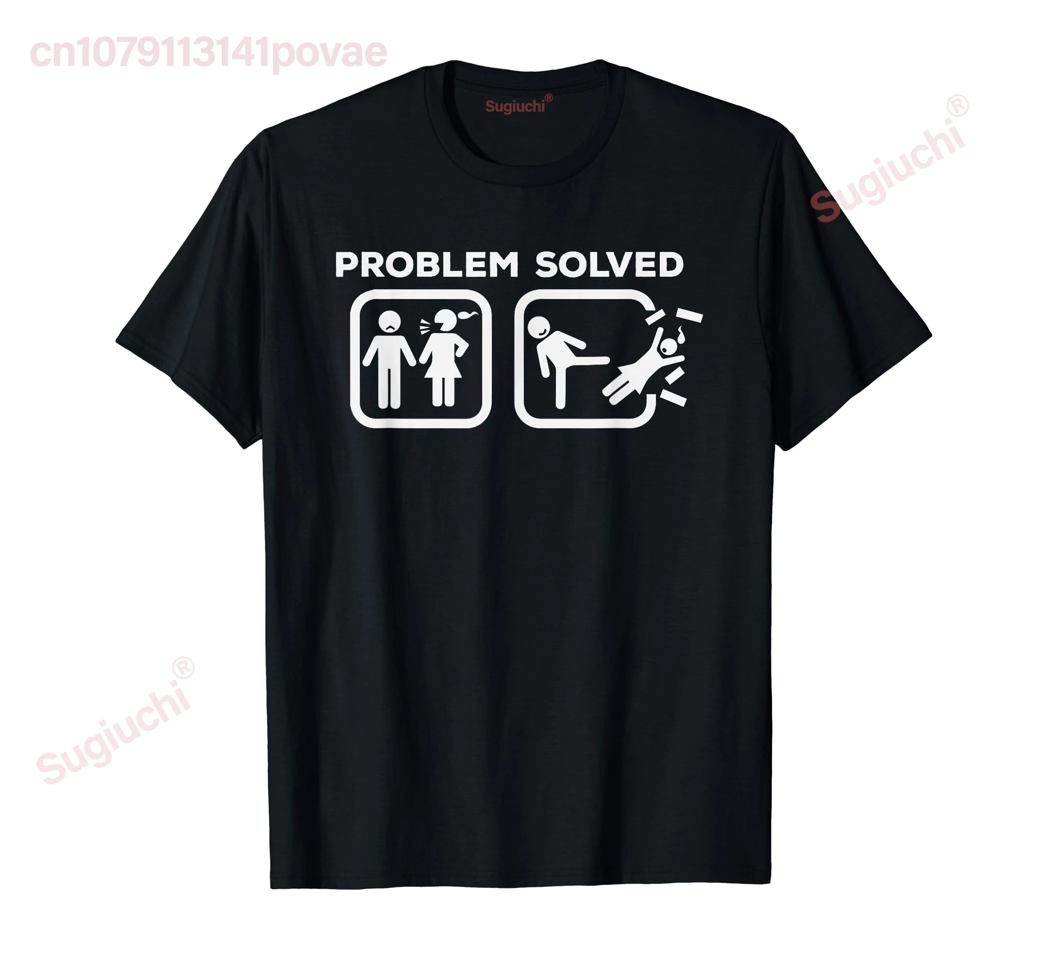 100% Cotton Problem Divorced Solved Funny Divorce Quote Wife Husband T-Shirt MEN WOMEN UNISEX T Shirts Size S-6XL