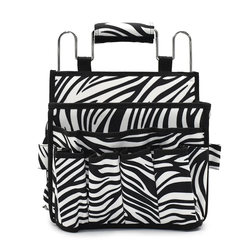 Portable Haircutting Bag Large Capacity Salon Storage Box Travel Suitcase Portable Hairdressing Tool Bag Zebra Stripe