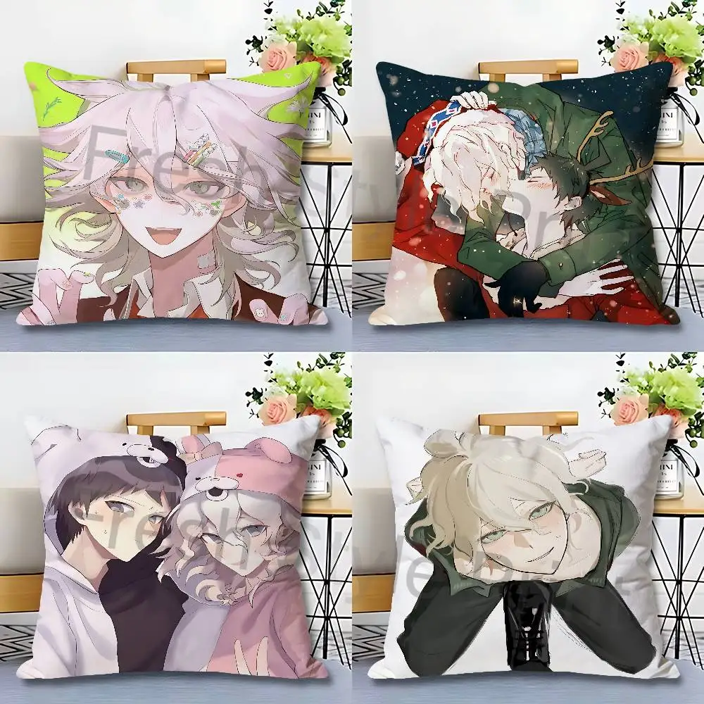 

N-Nagito H-Hajime Komahina Pillow Cases for Bedroom Living Room Sofa Home Decor Polyester Cushion Cover with Zipper