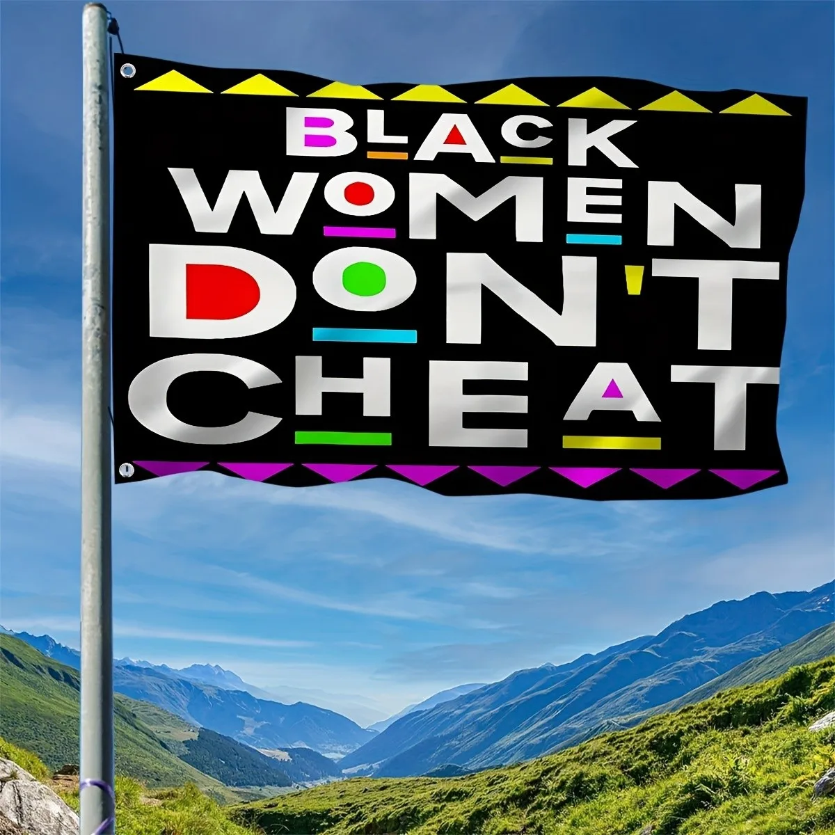 Black Women Don't Cheat Flag Polyester Vivid Print Outdoor Indoor Decorative Banner