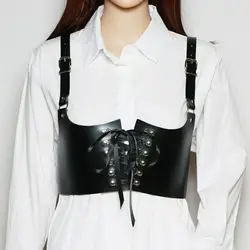 Women's Lace Up Corset Belts Sexy Underbust Corsets Top Fashion Leather Wide Belt Slimming Shaper Waist Belt