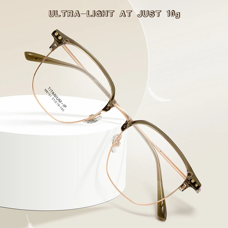 

Pure Titanium Retro Glasses Frame Polygonal Eyeglasses Men Acetate Eyebrow Frame Fashionable Women Light Luxury Vintage Eyewear