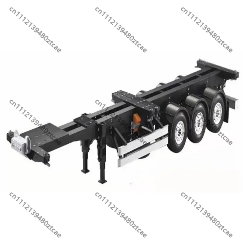 1/14 RC 3‑Axle 40ft Semi‑Trailer Chassis Frame, Universal Container Trailer Base Frame, RC Tractor Truck Hobby Modification