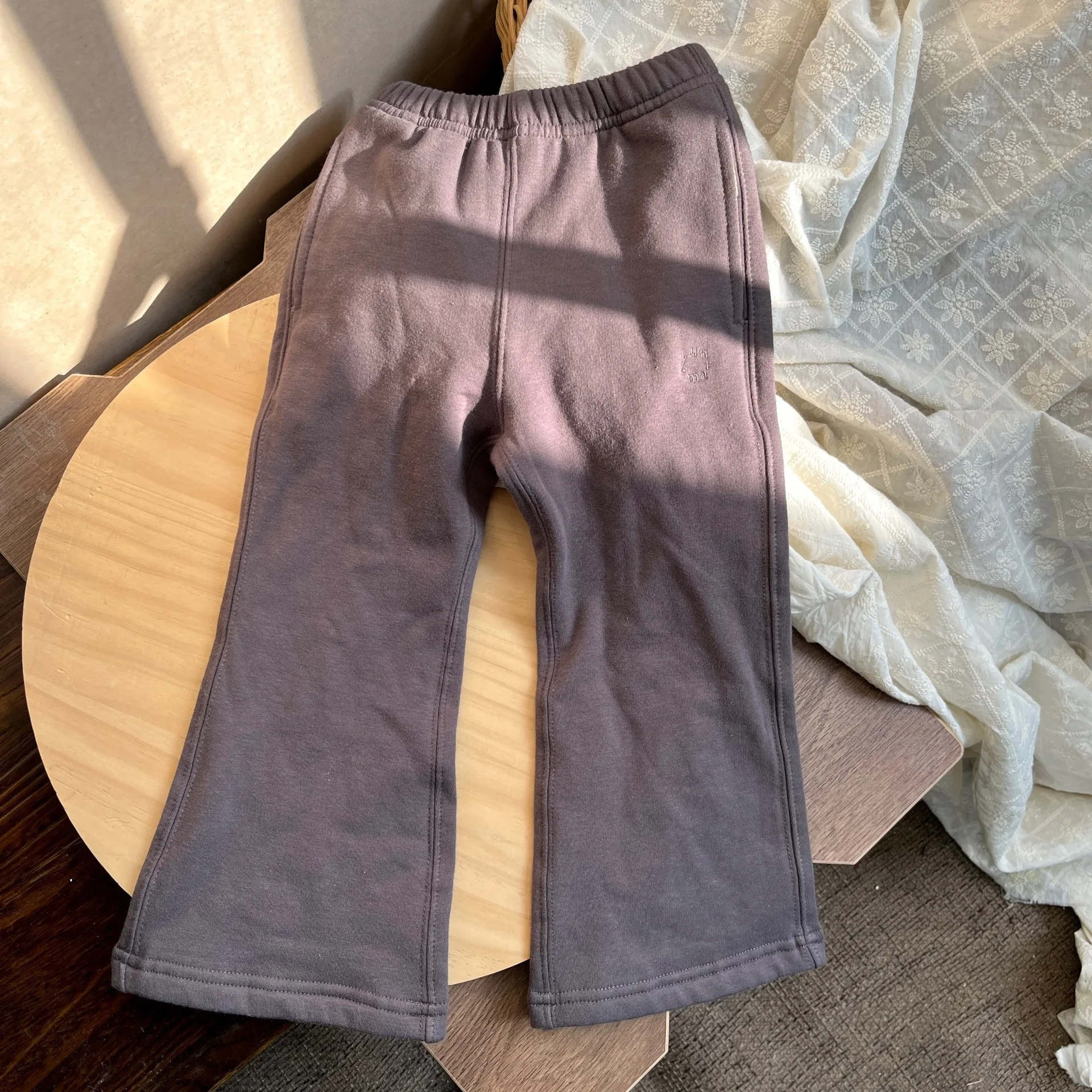 Autumn and Winter Children's Kindergarten Versatile Soft Waxy Micro-pull Fleece Sweatpants Baby Warm Trousers
