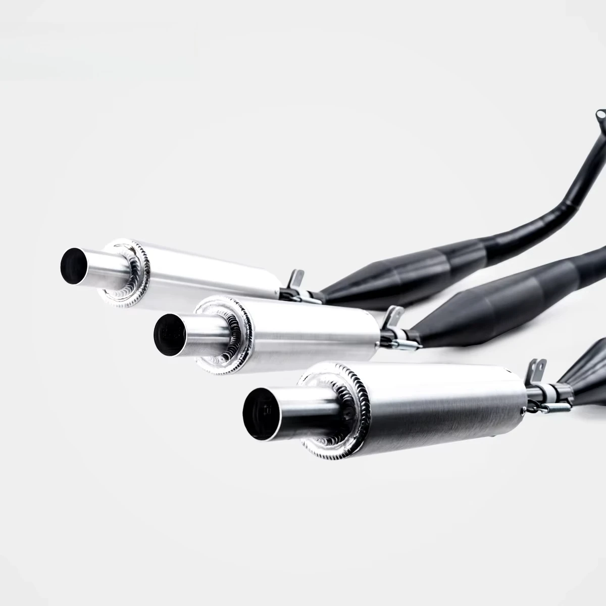 KH250 Retro Motorcycle 3-into-3 Cast Iron Exhaust System Replacement High Temp Corrosion Resistance Full