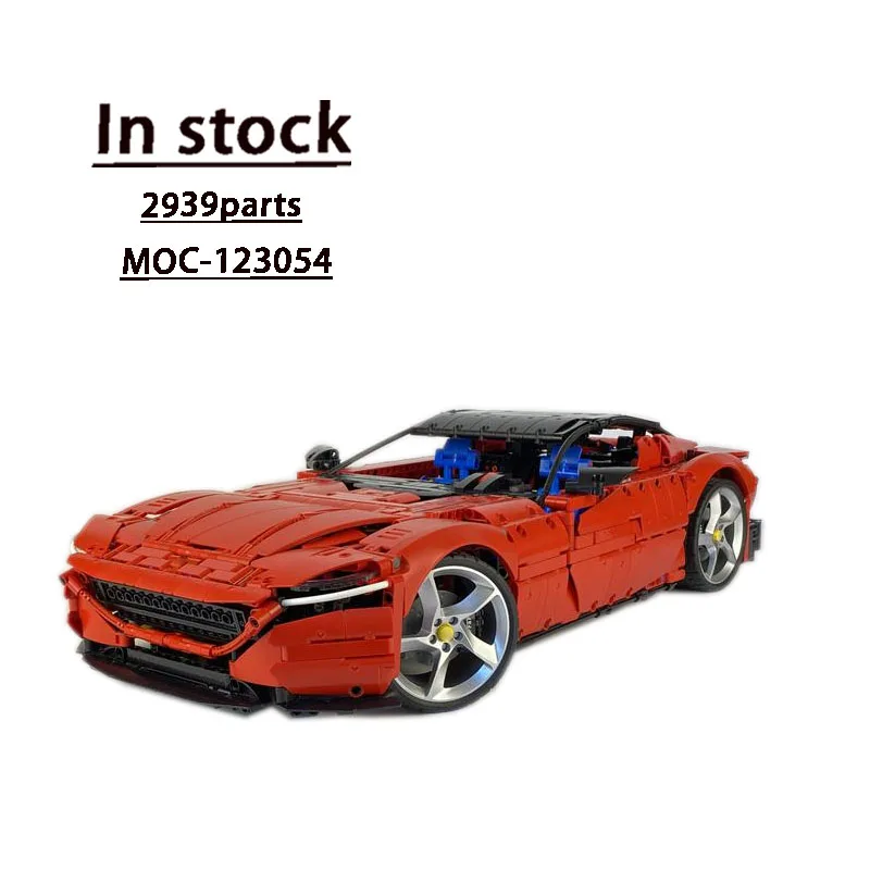 MOC-123054 New Classic Super Racing Sports Car Building Block Model2393 Parts MOC Creative Building Blocks Boy Birthday Gift Toy