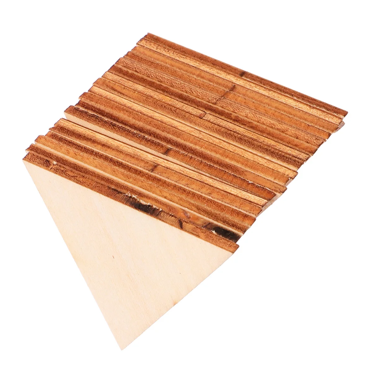 

60pcs Wooden Triangle Slices Unfinished Natural Wood Cutouts For Diy Craft School Party Decor Supplies Handicrafts Sewing