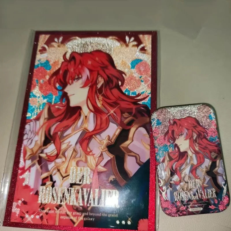 2Pcs/Lot Game  Exquisite Card And Brooch Argenti Pin Cosplay Badge Clothes Decoration Birthday Gift