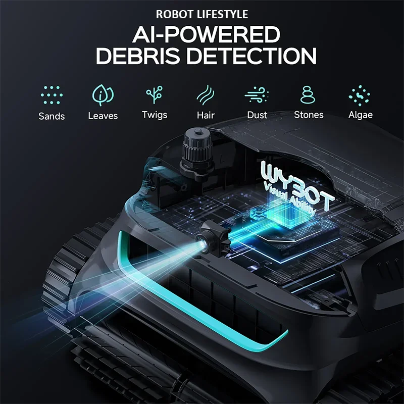 Pool Robotic Cleaner Smart Robots S2 Solar Vision Dual Filtration Powerful Suction Auto Charging  For Large Family Pools