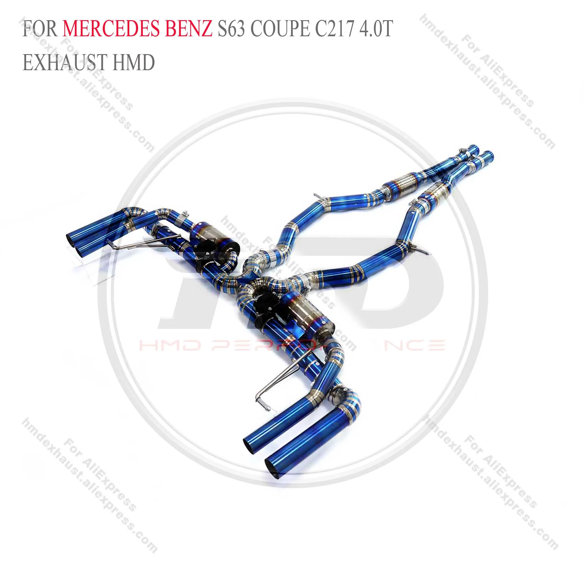 HMD Titanium Alloy Exhaust Catback For Mercedes Benz C217 S63 Coupe With Exhaust Muffler Valve Racing Auto Parts