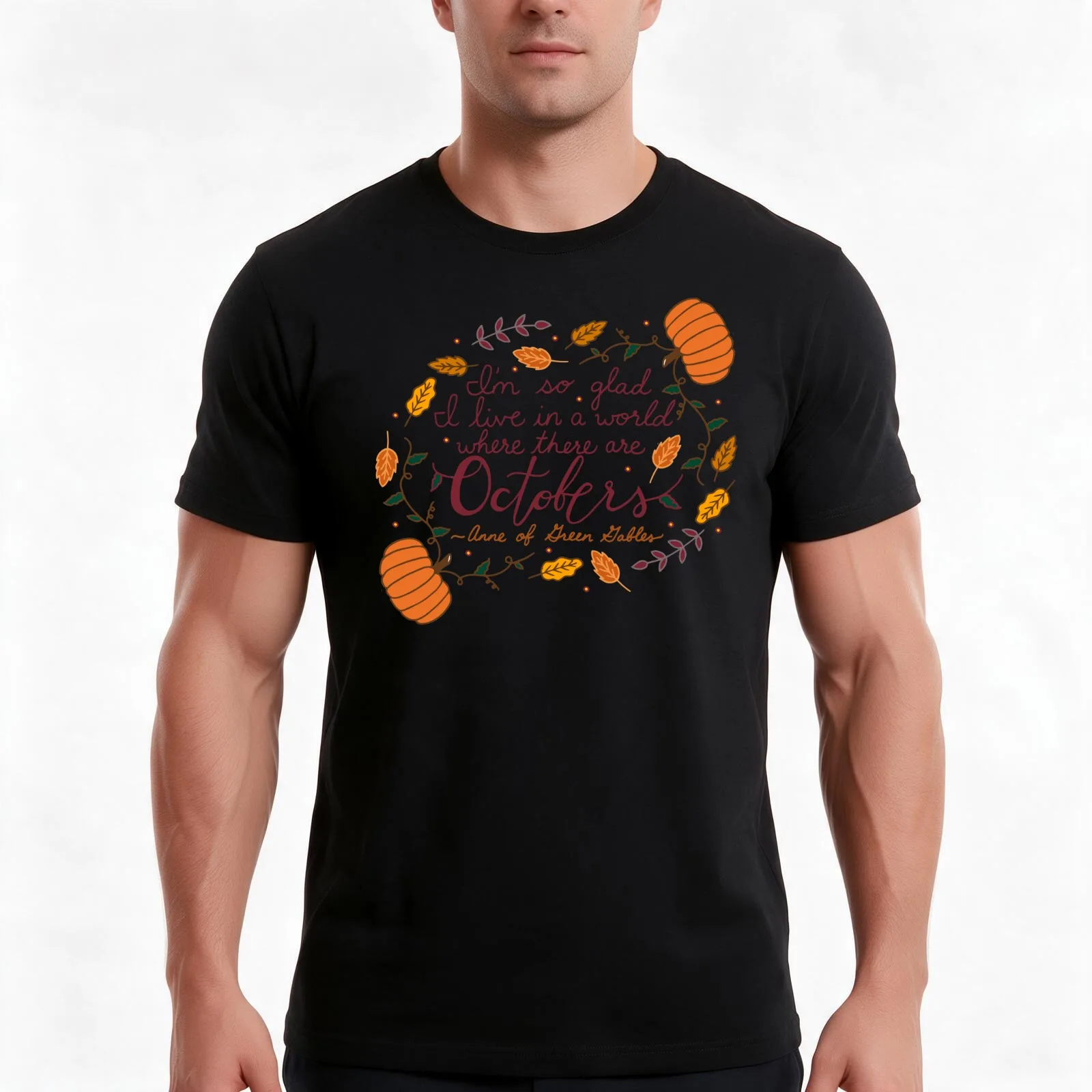 October | Fall | Autumn | Quote Typography T-Shirt, Summer Casual Cotton Tee, Oversized Streetwear Tops, Vintage Graphic Print