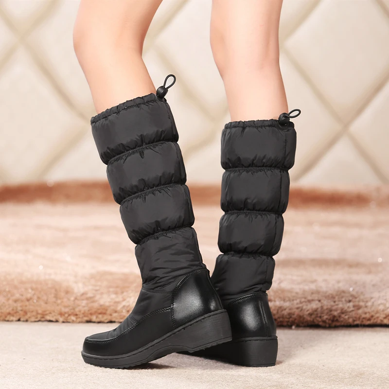 

Keep Warm Snow Boots Women 2023 Winter Shoes Fur Plush Mid-calf Boot Non-slip Platform Casual Wedge Black White Shoes Large Size
