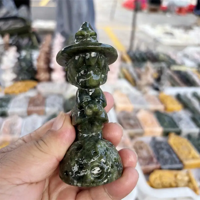 

Натуральный Зеленый Нефрит Волшебная Девушка Резьба Статуя Исцеляющая Скульптура Фэншуй Для Украшения Праздничный Подарок 1 шт.